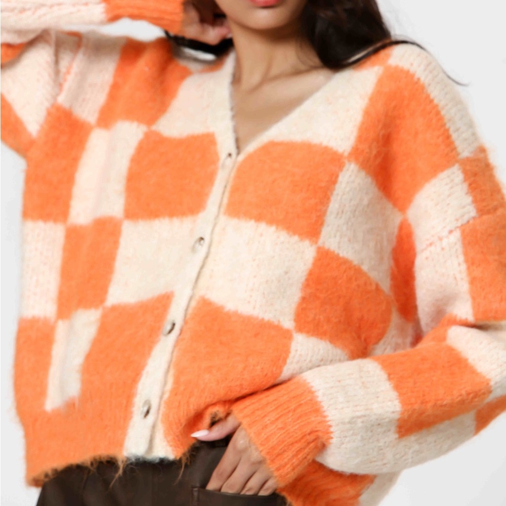 ANTHROPOLOGIE THE KORNER CHECKERED CARDIGAN - Picture 2 of 10